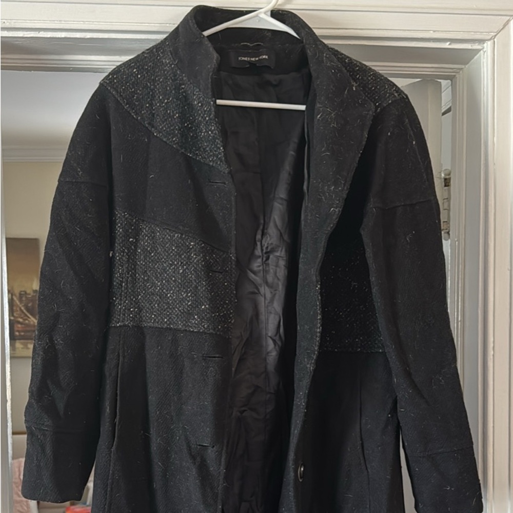 Black winter peacoat